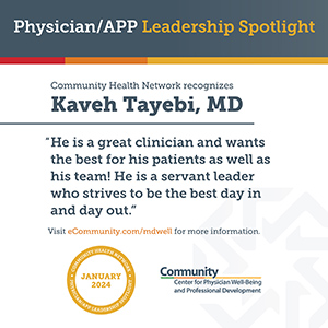 Kaveh Tayebi, MD, spotlight recipient - January 2024