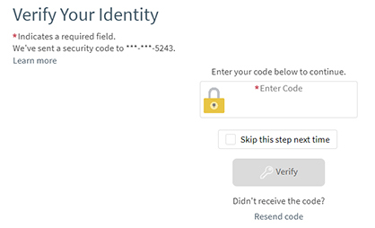 MyChart two-factor authentication enter code
