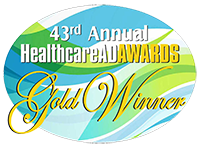 43rd Annual Healthcare ADAwards Gold Winner badge