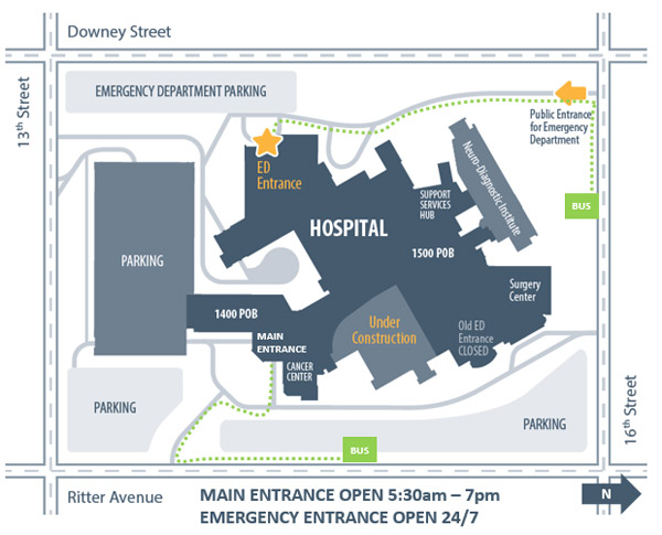 Community Hospital East under construction campus map