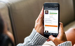Person using Find a Doc tool on mobile phone