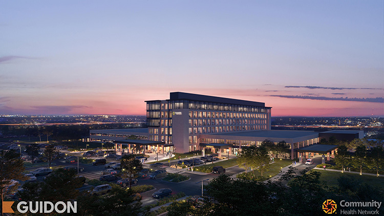 Westfield campus at night rendering