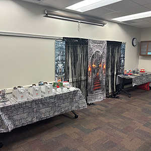 Dr. Ackerman's party setup