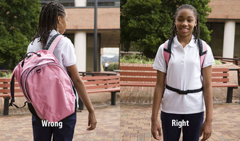 Make sure your child wears both backpack straps at all times