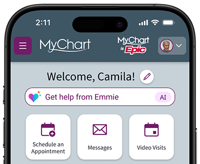 Emmie, the AI-powered assistant in MyChart