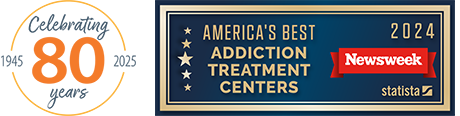 celebrating 80 years and Newsweek best addiction treatment center 2024