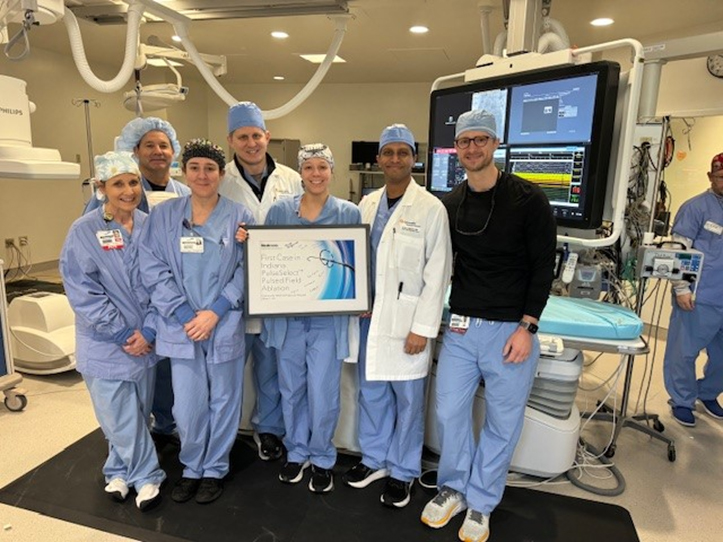 A team at Community Heart and Vascular Hospital completed the first pulsed field ablation procedure in Indiana