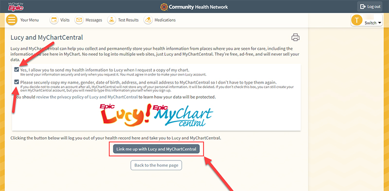 Lucy and MyChart Central
