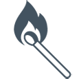 Burning match icon