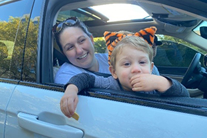 NICU patient at drive-thru adventure