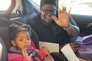 NICU patient at drive-thru adventure