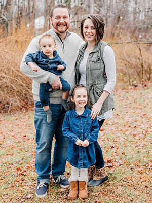 Montgomery family with baby Max in 2024