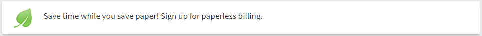Paperless billing message