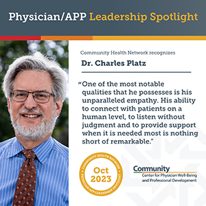 Dr. Charles Platz spotlight recipient - October 2023