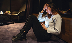 Alone and scared teen girl