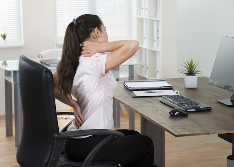 Office worker with back pain