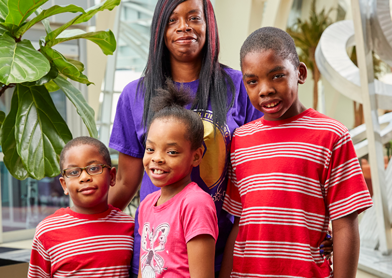 Monica and her three kids