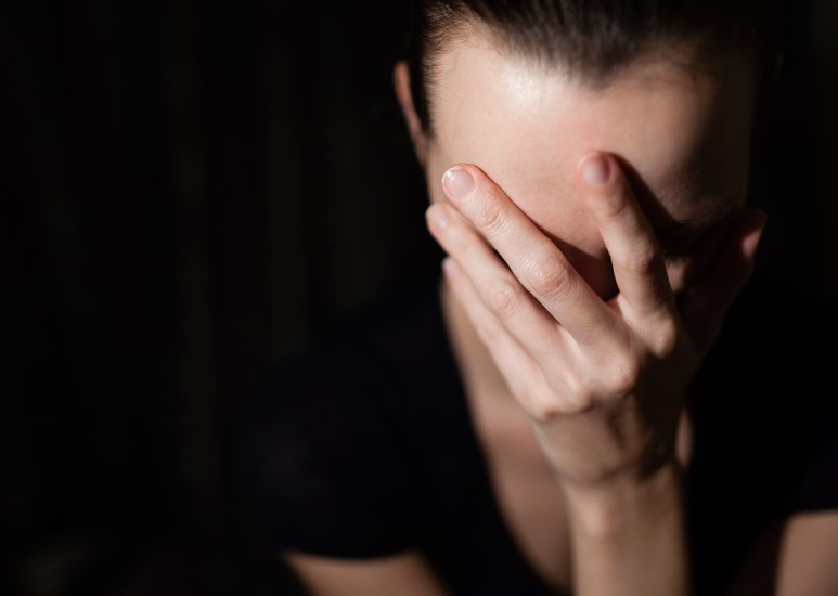 Woman grieving