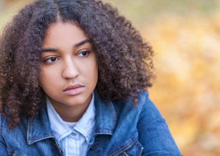 Depressed teen girl