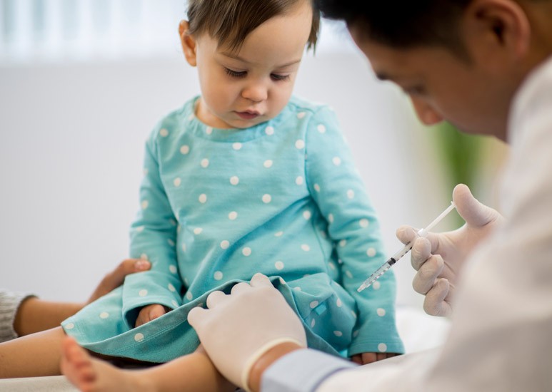 Little girl getting immunization