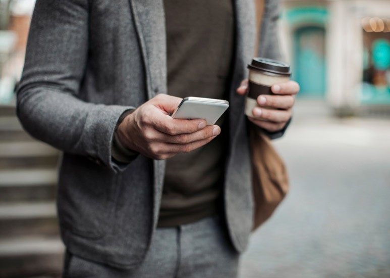 Man texting