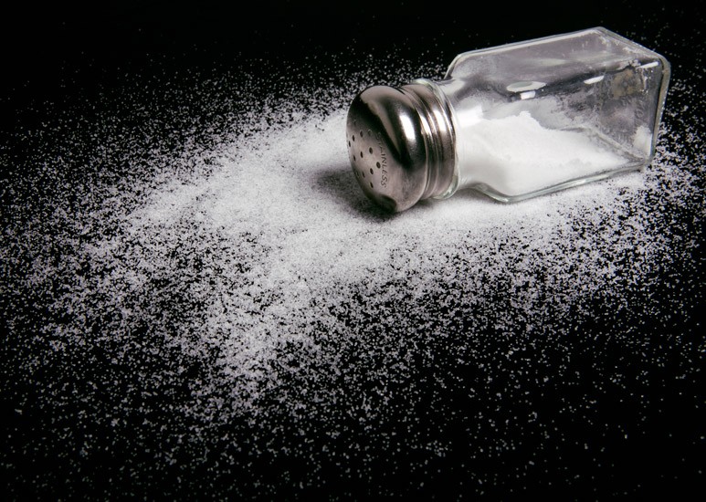 Spilled salt shaker