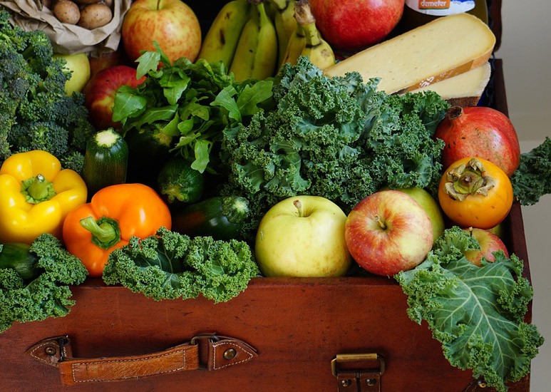 Raw fruits and vegetables