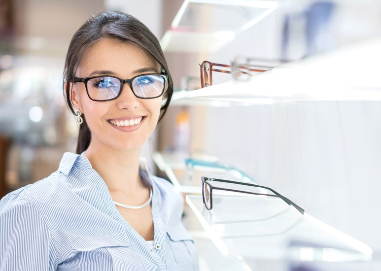 Woman wearing glasses