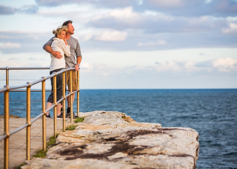 Couple overlooking the ocean