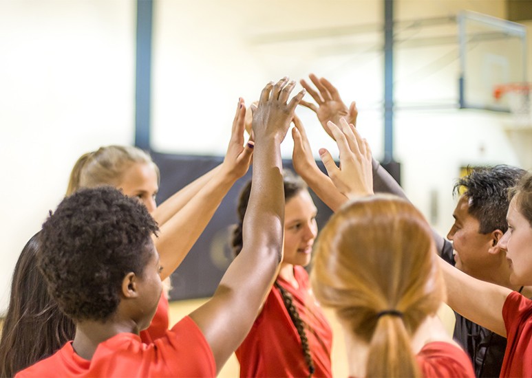 Students on the court
