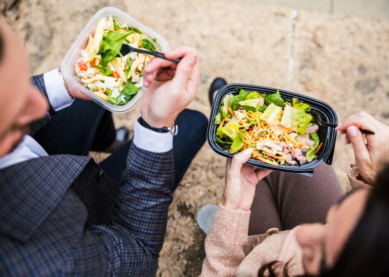 Business workers enjoying lunch