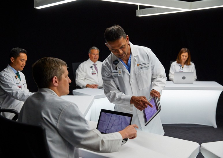 Cardiovascular physician collaborating