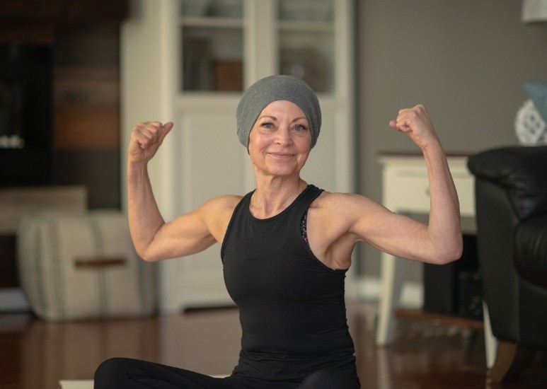 Strong woman with cancer