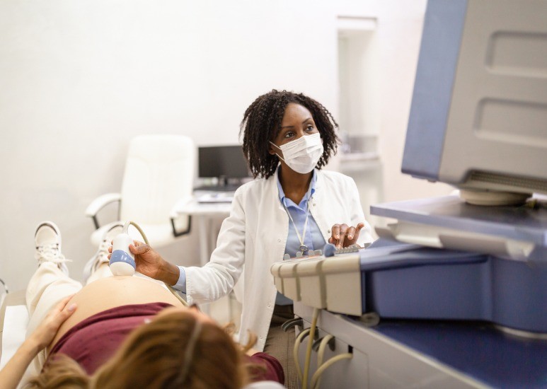 pregnant woman getting ultrasound 
