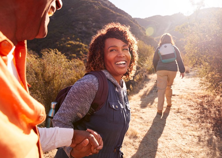 couple on outdoor walk