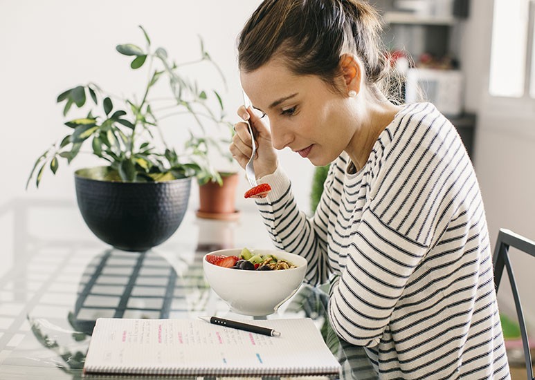 Woman finding balance