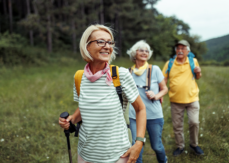 seniors hiking for health