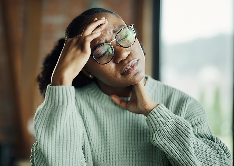 Woman with a headache