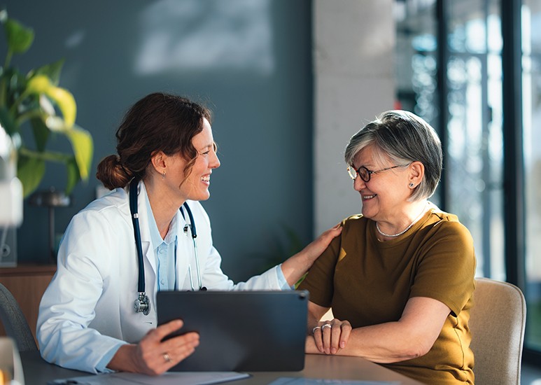 Doctor and patient discussing care