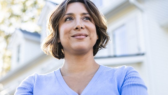healthy woman with low health risks