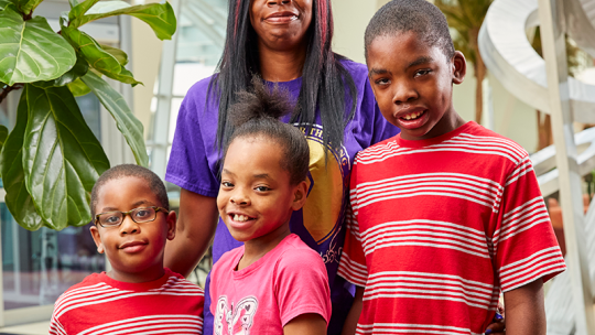 Monica and her three kids