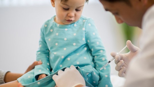 Little girl getting immunization
