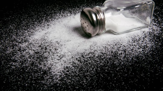 Spilled salt shaker
