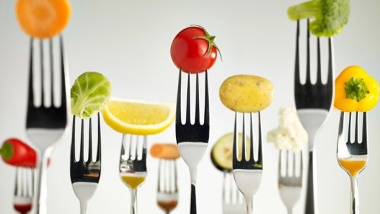 Veggies on forks