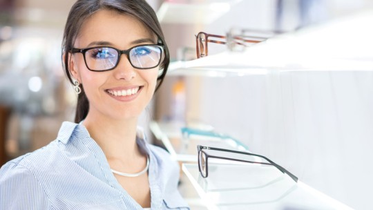 Woman wearing glasses