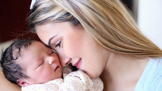 Mom and newborn baby