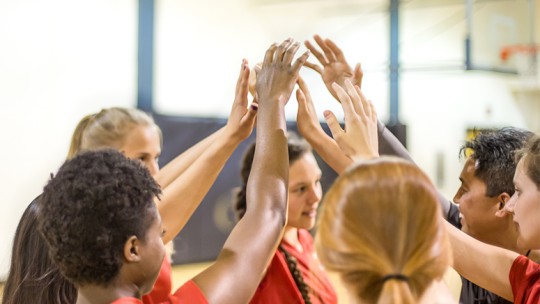Students on the court