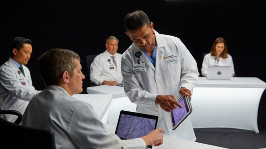 Cardiovascular physician collaborating