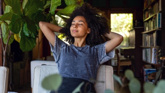 woman relaxing at home