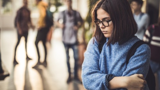 girl at school being bullied